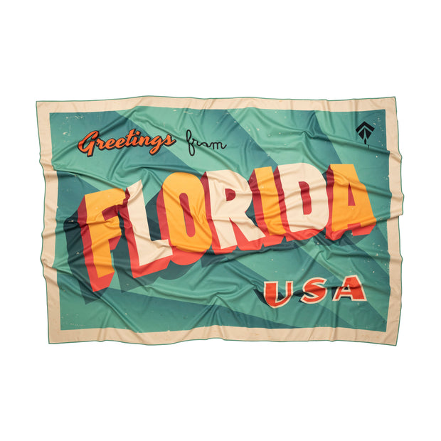 Stingray Vintage Florida Postal Toalla de playa XL de microfibra
